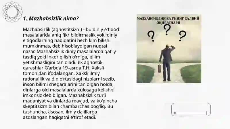Mazhabsizlik ģoyasining kelib chiqish tarixi va uning salbiy oqibatlari 3