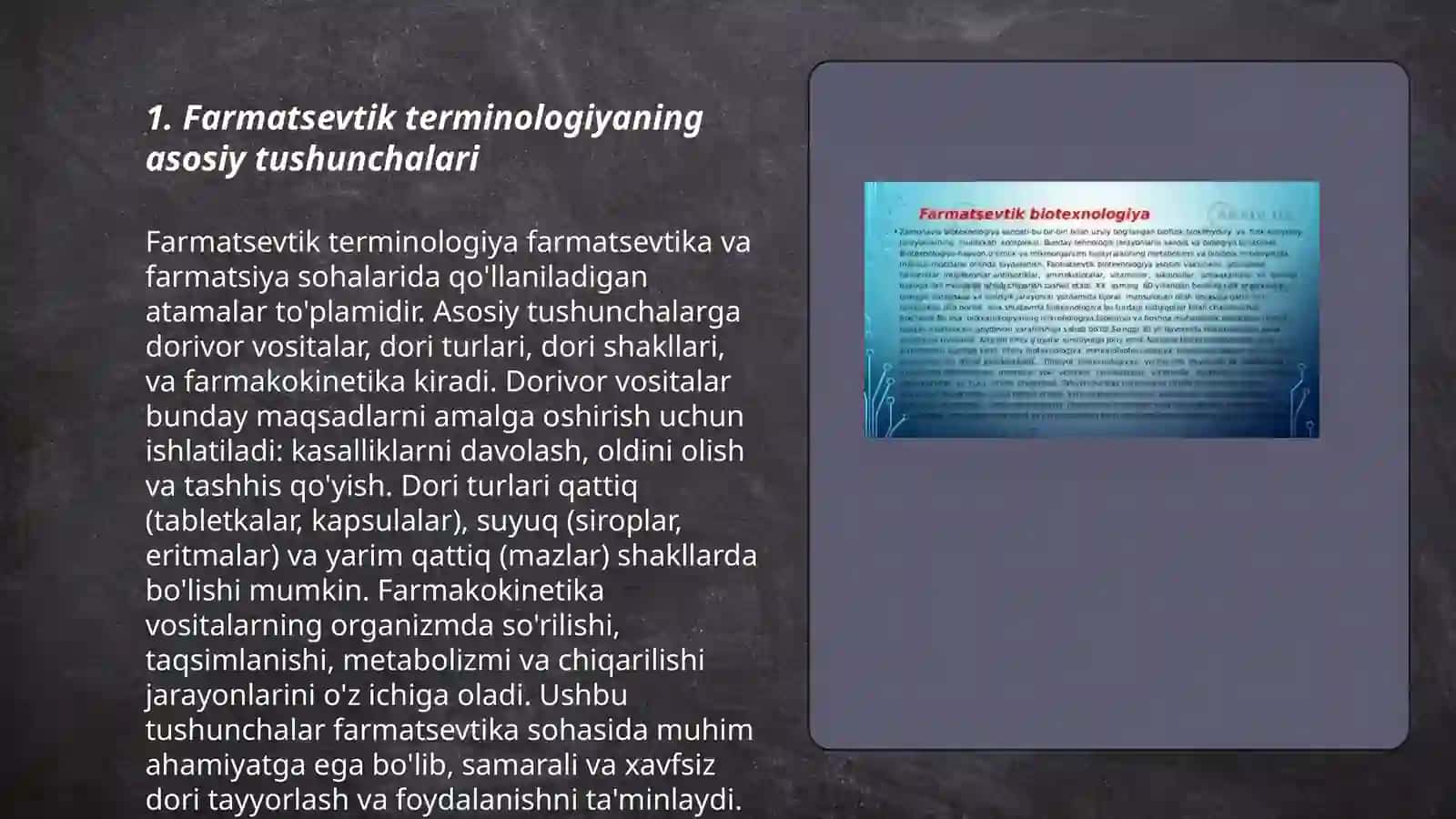 Farmatsevtik terminologiyaga kirish. Dori moddalarining triginal nomlanishi 3