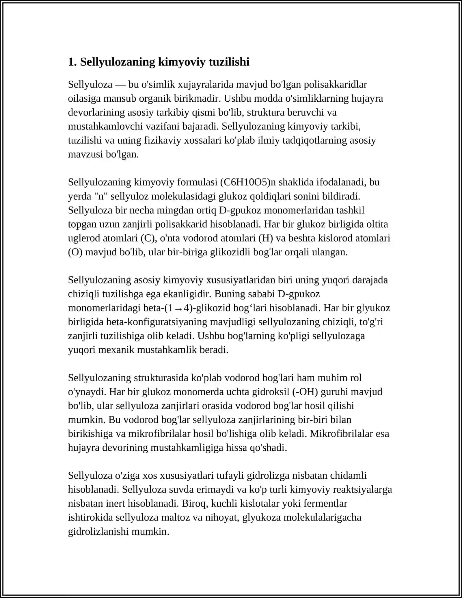 SELLYULOZA VA TABIIY IPAKNING POLIMERANOLOGIK ÕZGARISHLARI 3