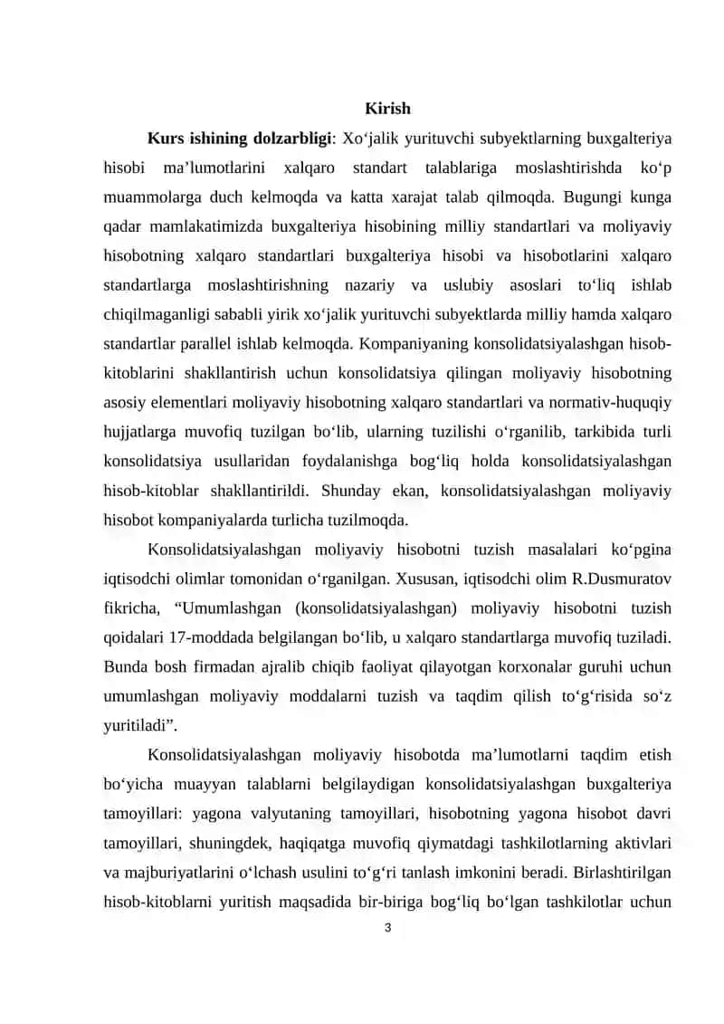 KONSOLIDATSIYALASHGAN MOLIYAVIY HISOBOT TUZISHNING NAZARIY ASOSLARI 3