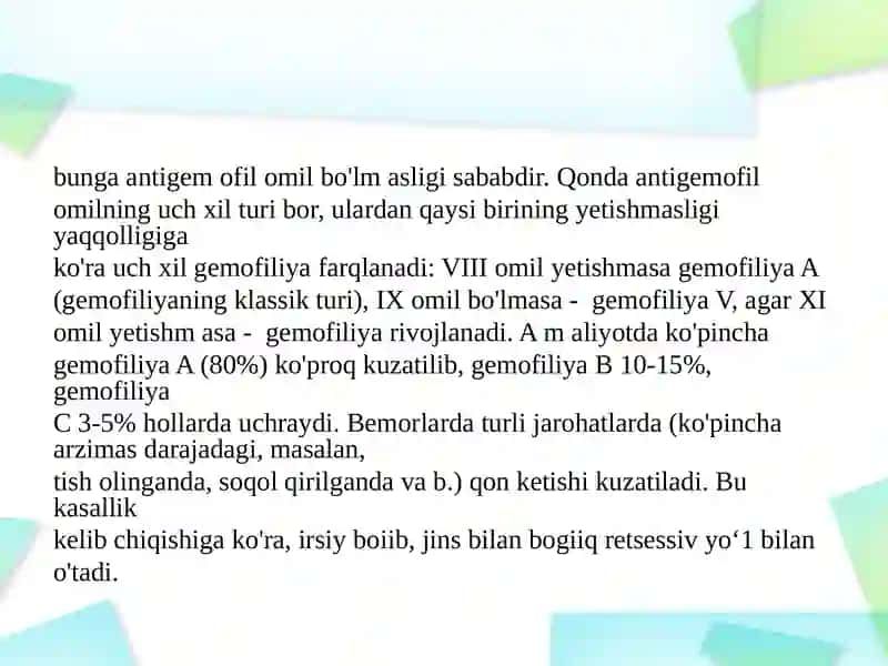 GEMORAGIK DIATEZLARNING KO’RINISHLARI 3