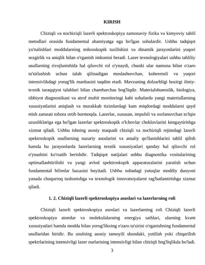 Chiziqli va nochiziqli lazerli spektroskopiya lazerlarni oʻrni 3