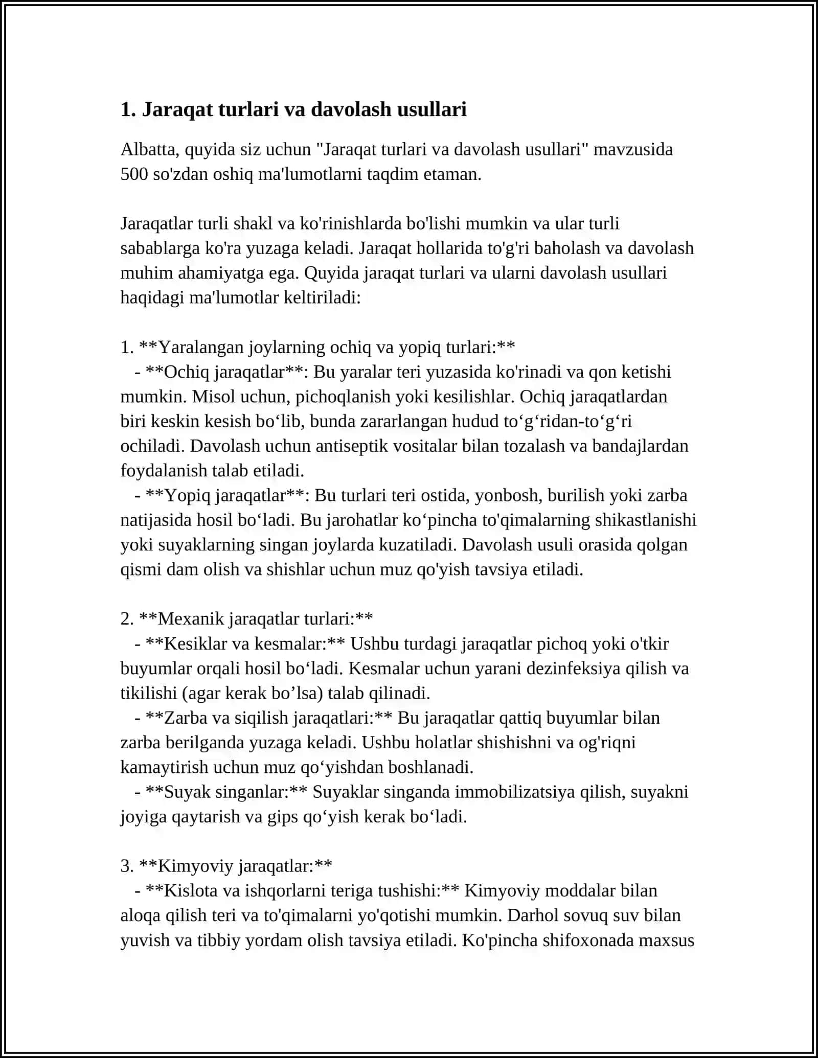 AYRIQSHA JAG'DAYLARDA JARAQATLANG'ANDA QAN KETIWDI TOQTATIW USILLARIN U'YRENIW 3