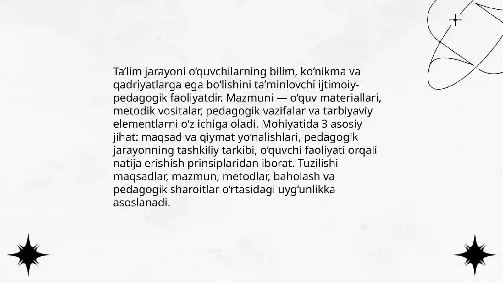 Ta’lim jarayonining mazmuni va mohiyati uning tuzulishi 3