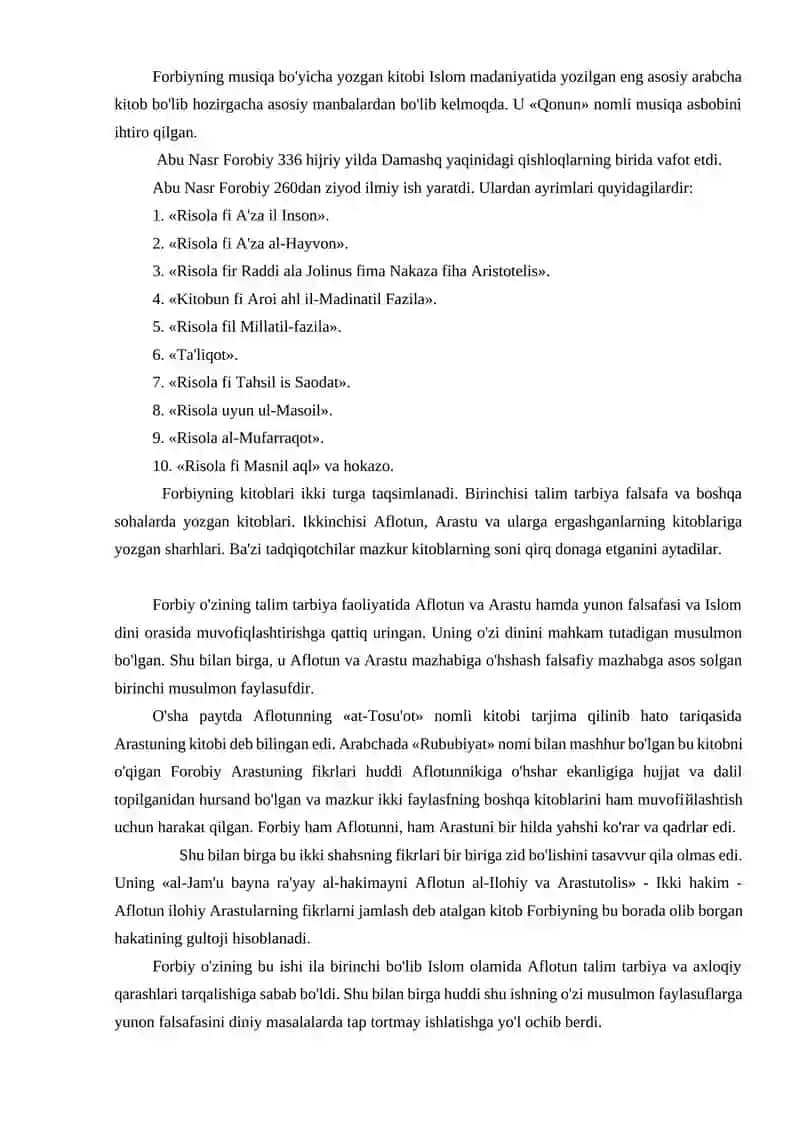 Abu Nasr Farobiy va Imom Al G’azzoliyning falsafa ilmiga oid qarashlarini qiyosiy tahlil qilish 3