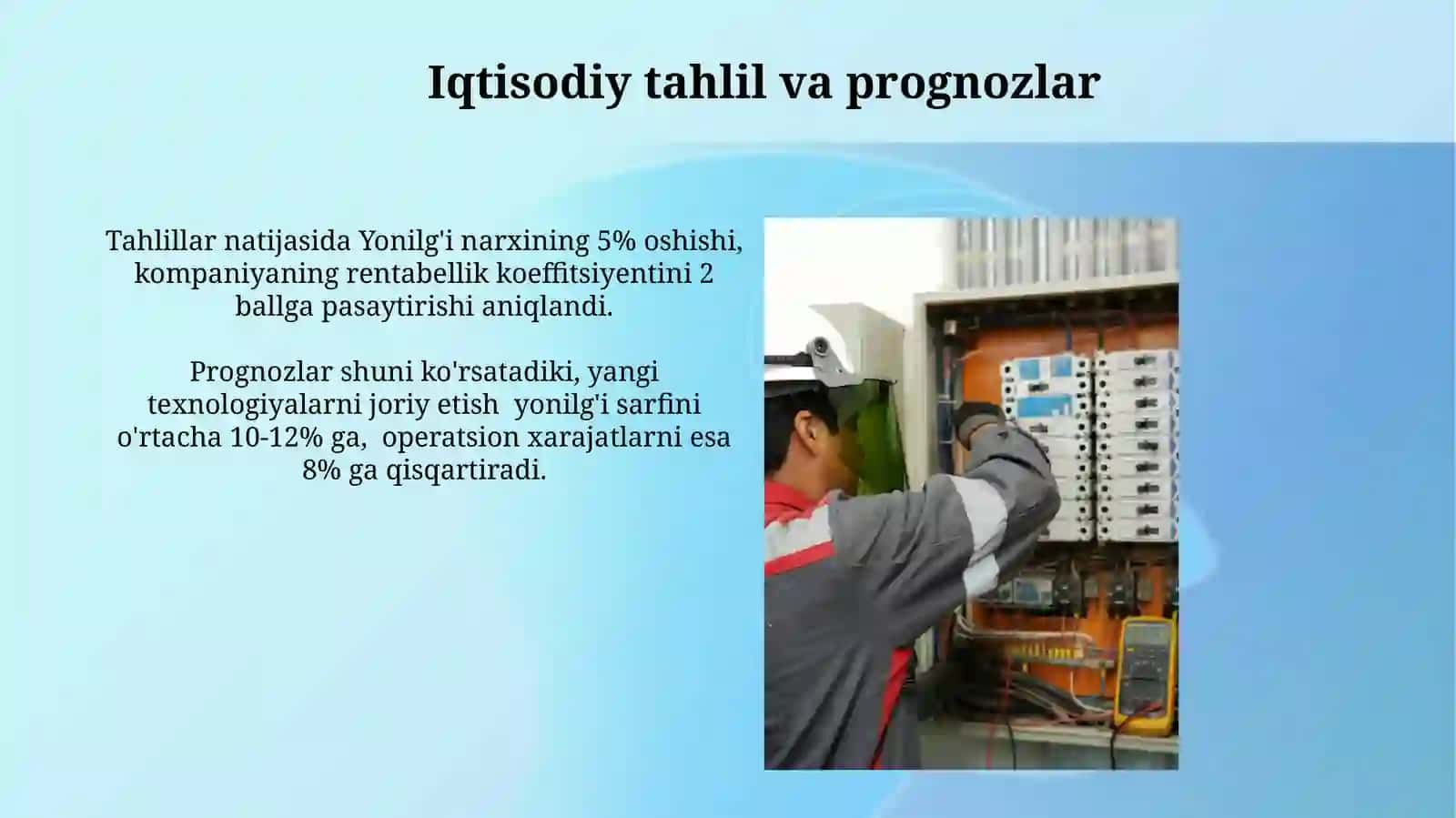 Yonilg'i samaradorligini oshirish va tannarxni kamaytirish 3