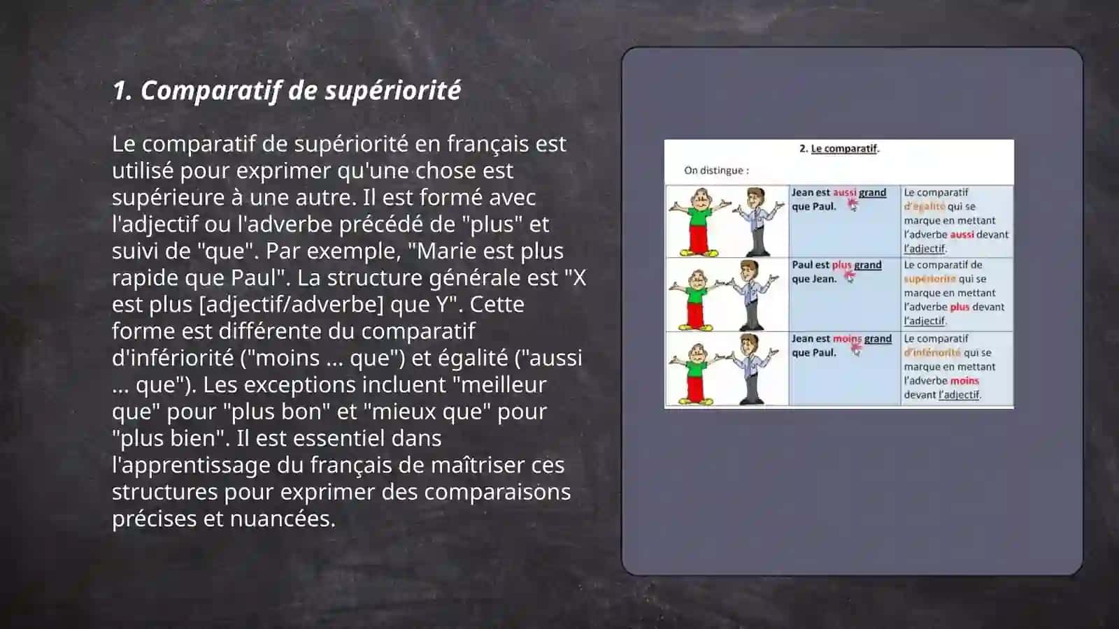 Degrés de comparaison des adjectifs 3