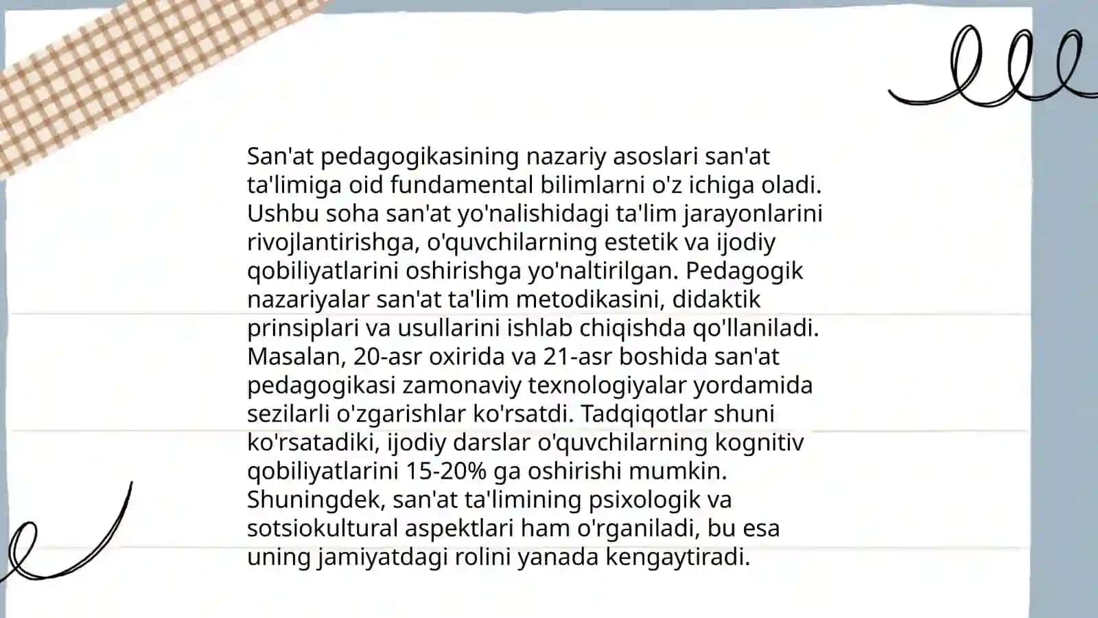 Sanat pedagogikasi sohasida mutaxassislarni badiiy tayyorlashning nazariy asoslari 3