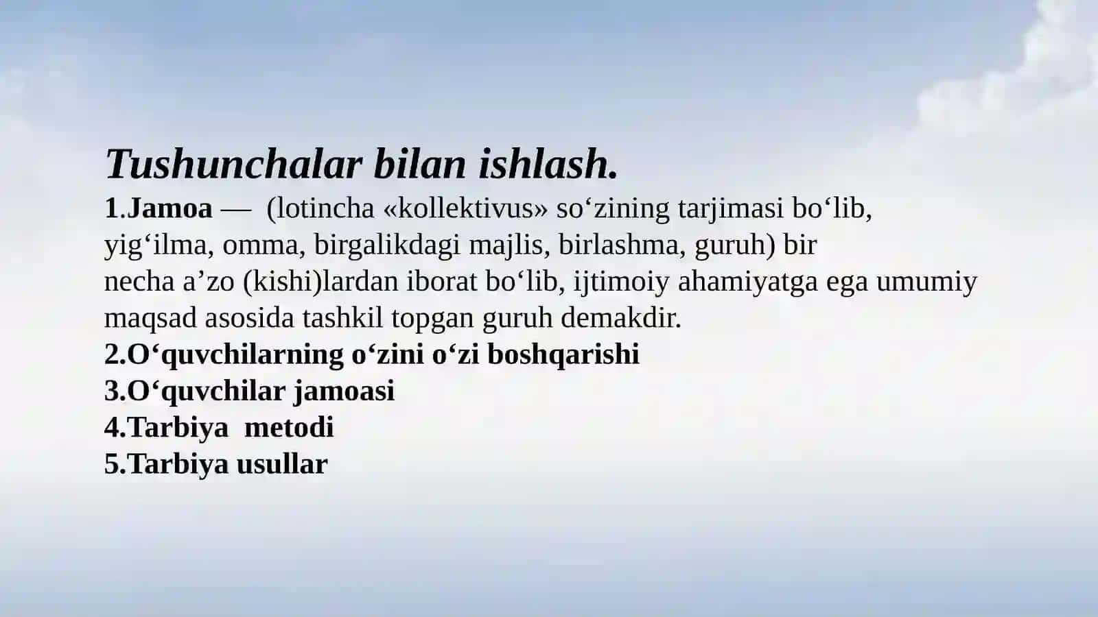 Bolalar tarbiya jamoasi va yagona pedagogik jarayonning asosiy shakli 3