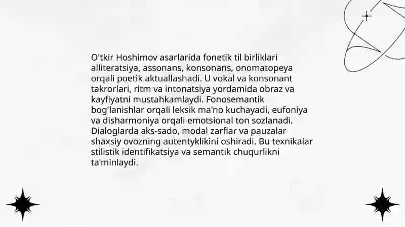 O'tkir Hoshimov asarlarida til birliklarining poetik aktuallashuvi 3