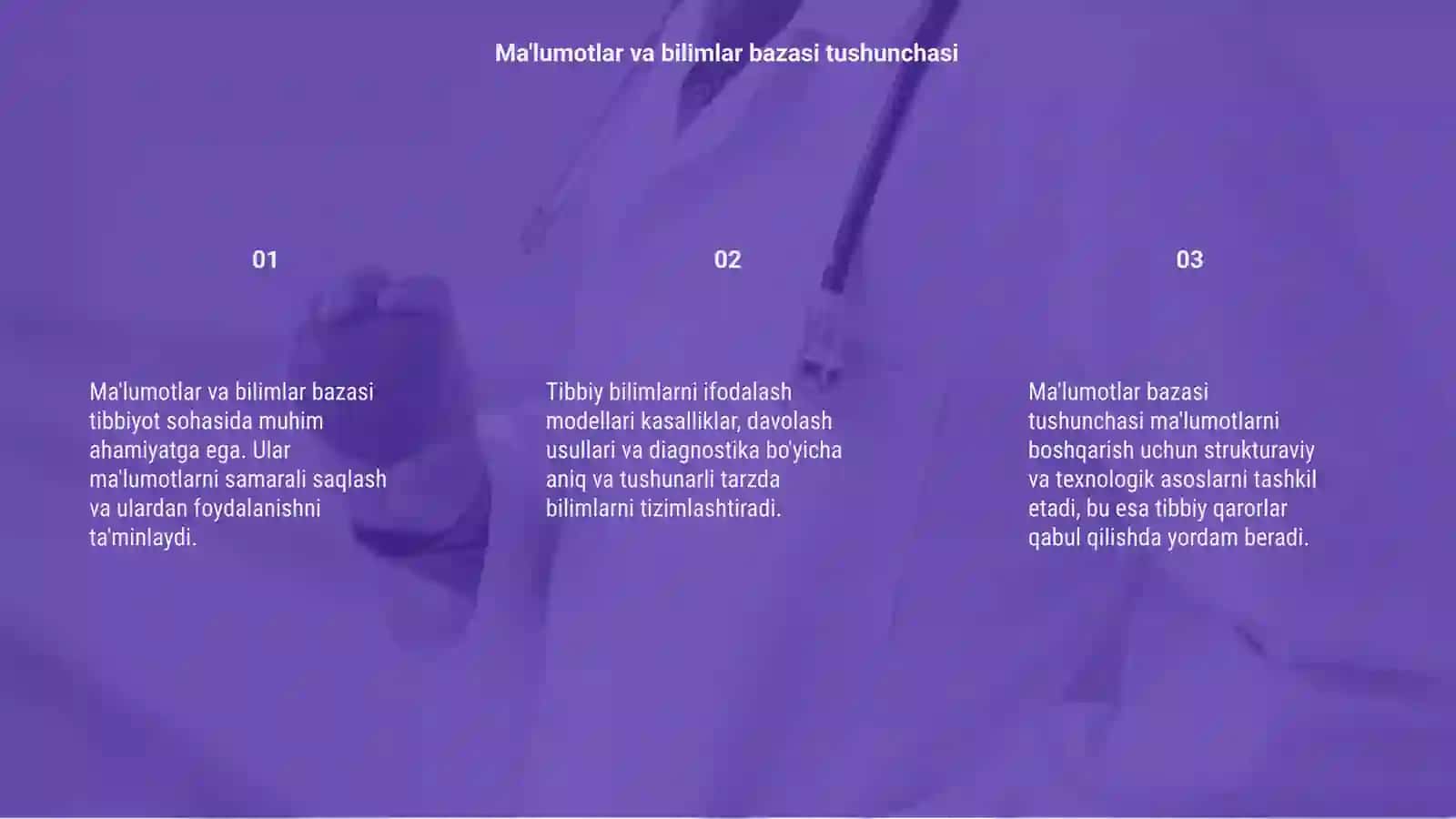 Tibbiy bilimlarni ifodalash modellari 3