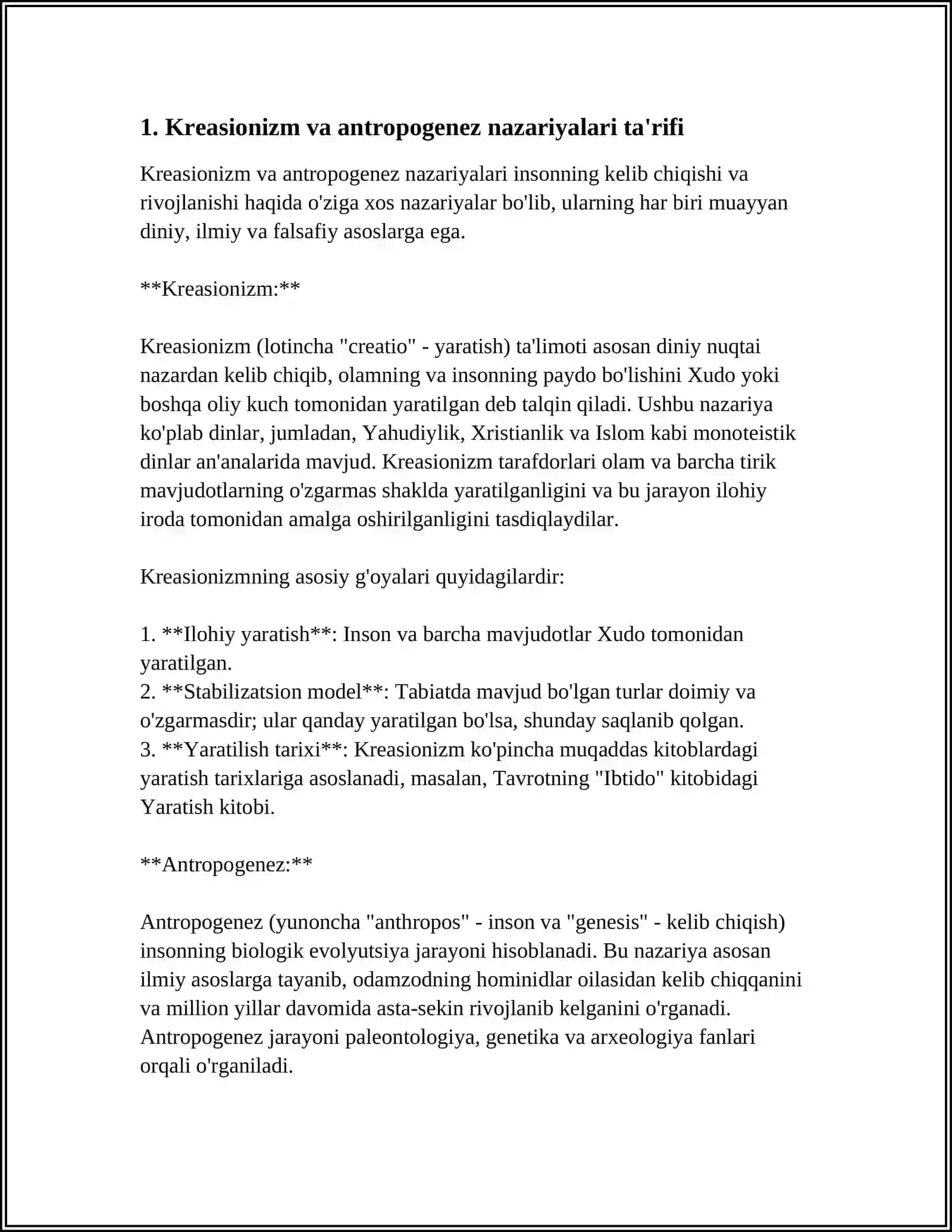 KREATSIONIZM VA ANTROPOGENEZ NAZARIYALARINING QIYOSIY TAHLILI 3
