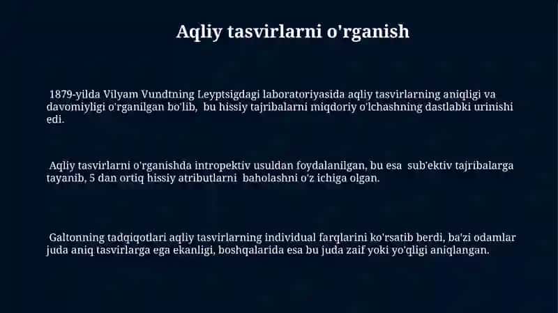 Psixologiyada eksperimental psixologiyaning rivojlanish tarixi 3