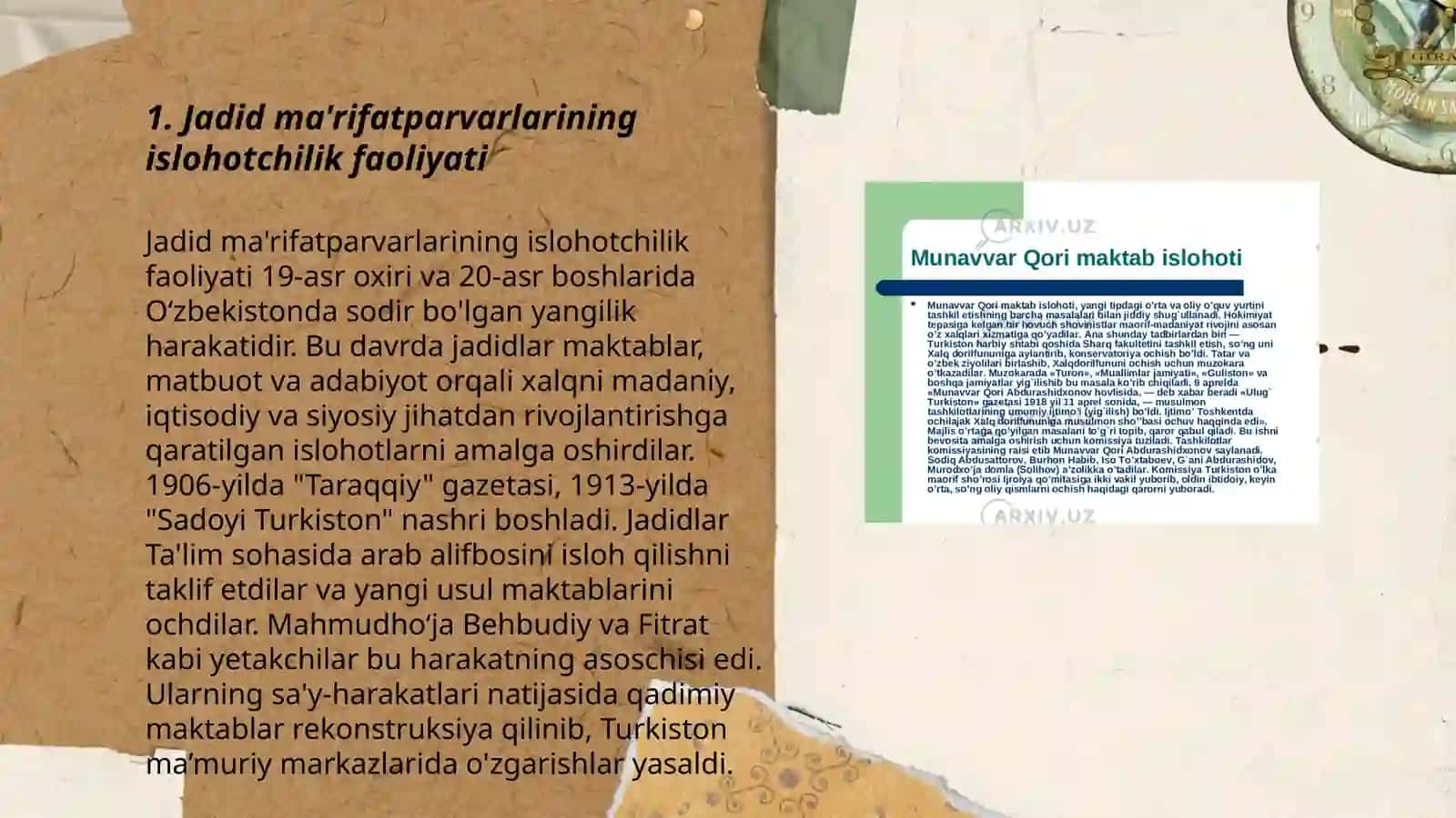 Jadid ma'rifatparvarlarining islohotchilik faoliyati 3