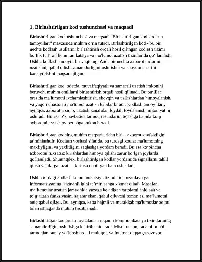 BIRLASHTIRILGAN KOD KODLASH TAMOYILLARI 3