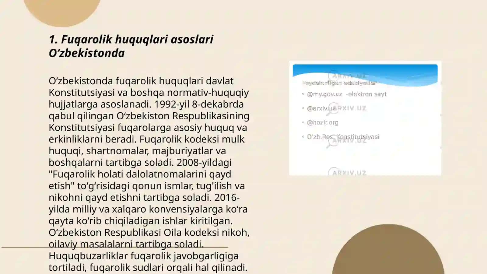 Fuqarolik huquqlari Oʻzbekistonda va Koreyada 3