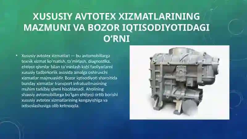 Xususiy avtotex xizmatlarini shakllantirishning o‘ziga xos xususiyatlari 3