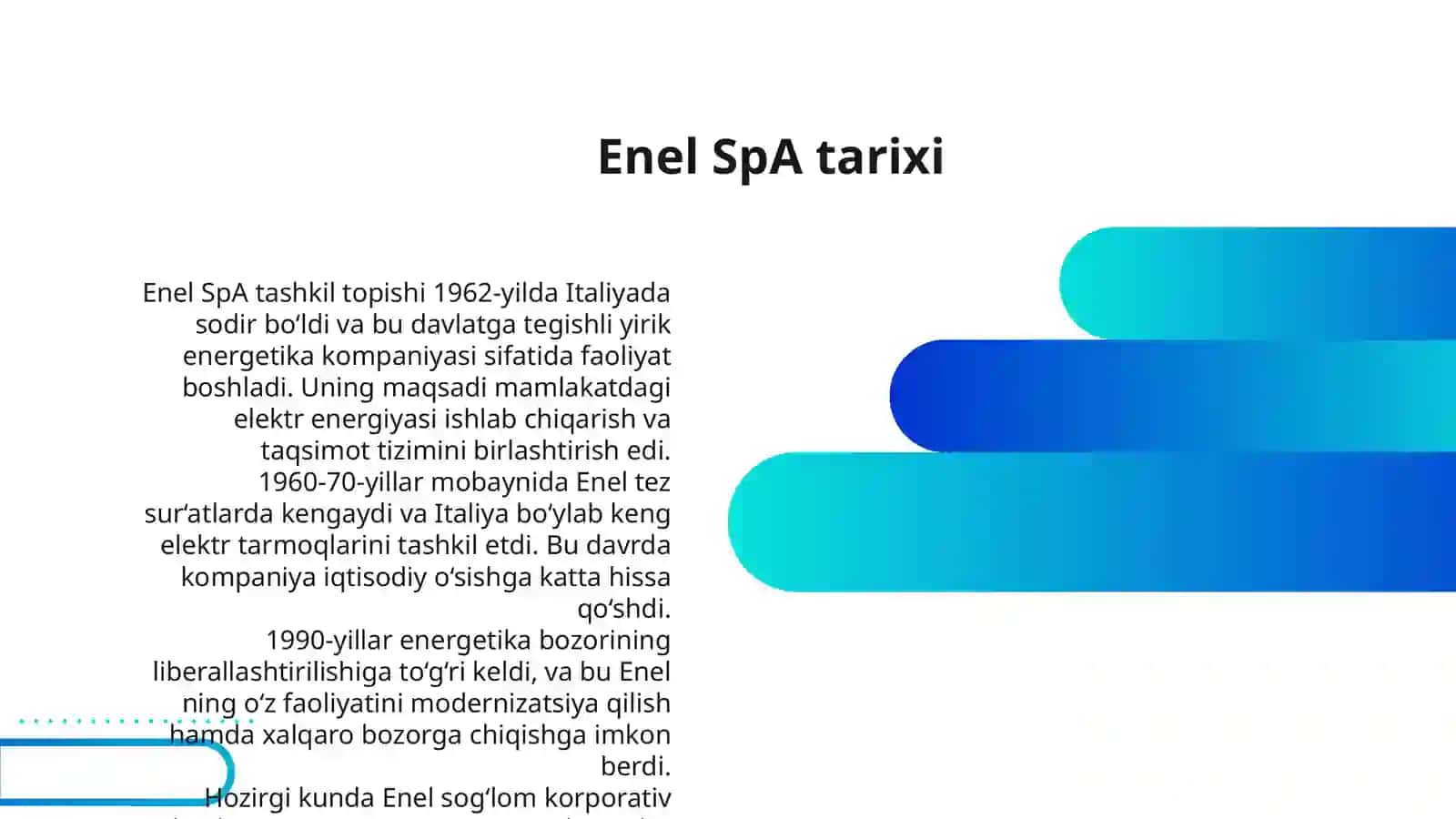 Enel SpA ning global bozor strategiyasi va raqobatbardosh afzalliklari 3