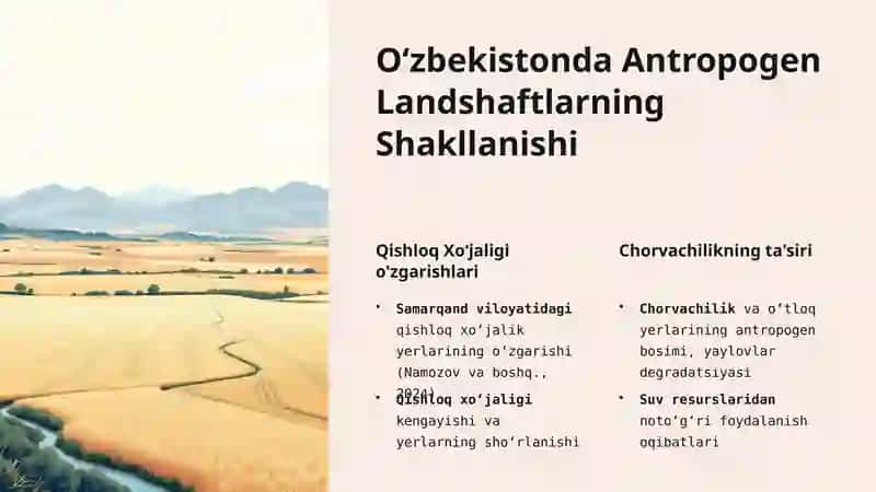 Antropogen Landshaftlar Inson va Tabiat O’rtasidagi Transformatsiya 3
