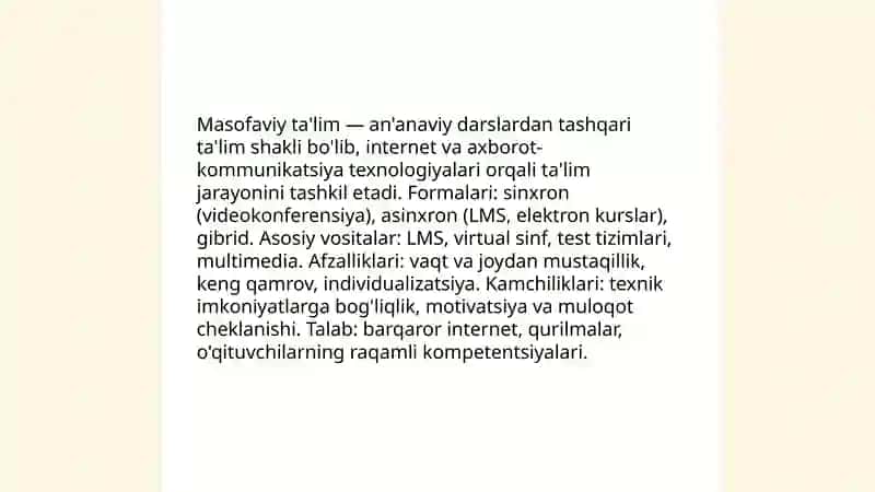 Ta'limni tashkil etishning noan'anaviy shakllari 3