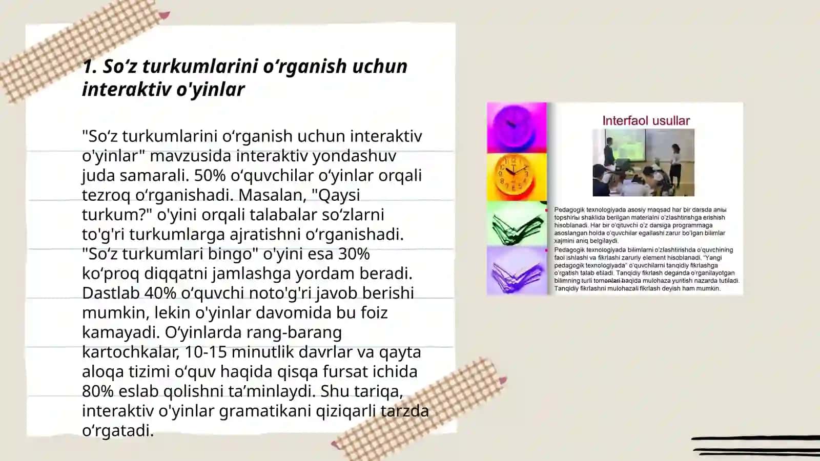 Gap ustida ishlashga oid mustaqil ishlar soʻz turkumlarini o'rganishning eng qulay metodik tavsiyalari 3