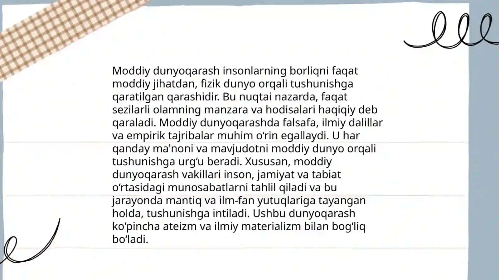 Moddiy dunyoqarash nima? 3