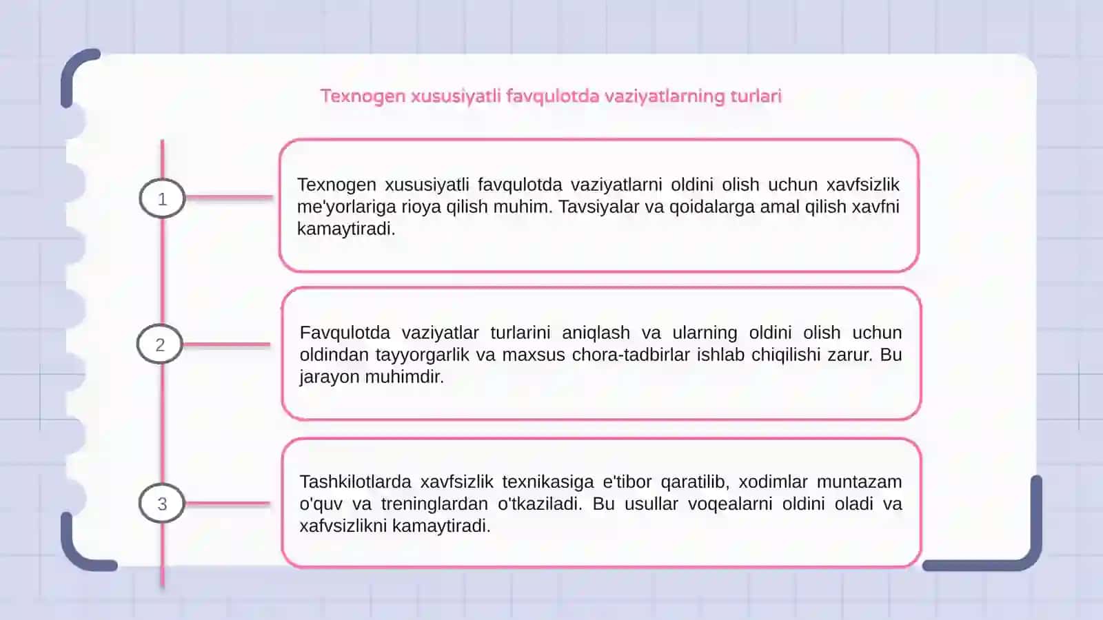 Texnogen xususiyatli favqulotda vaziyatlarni oldini olish chora tadbirlari 3