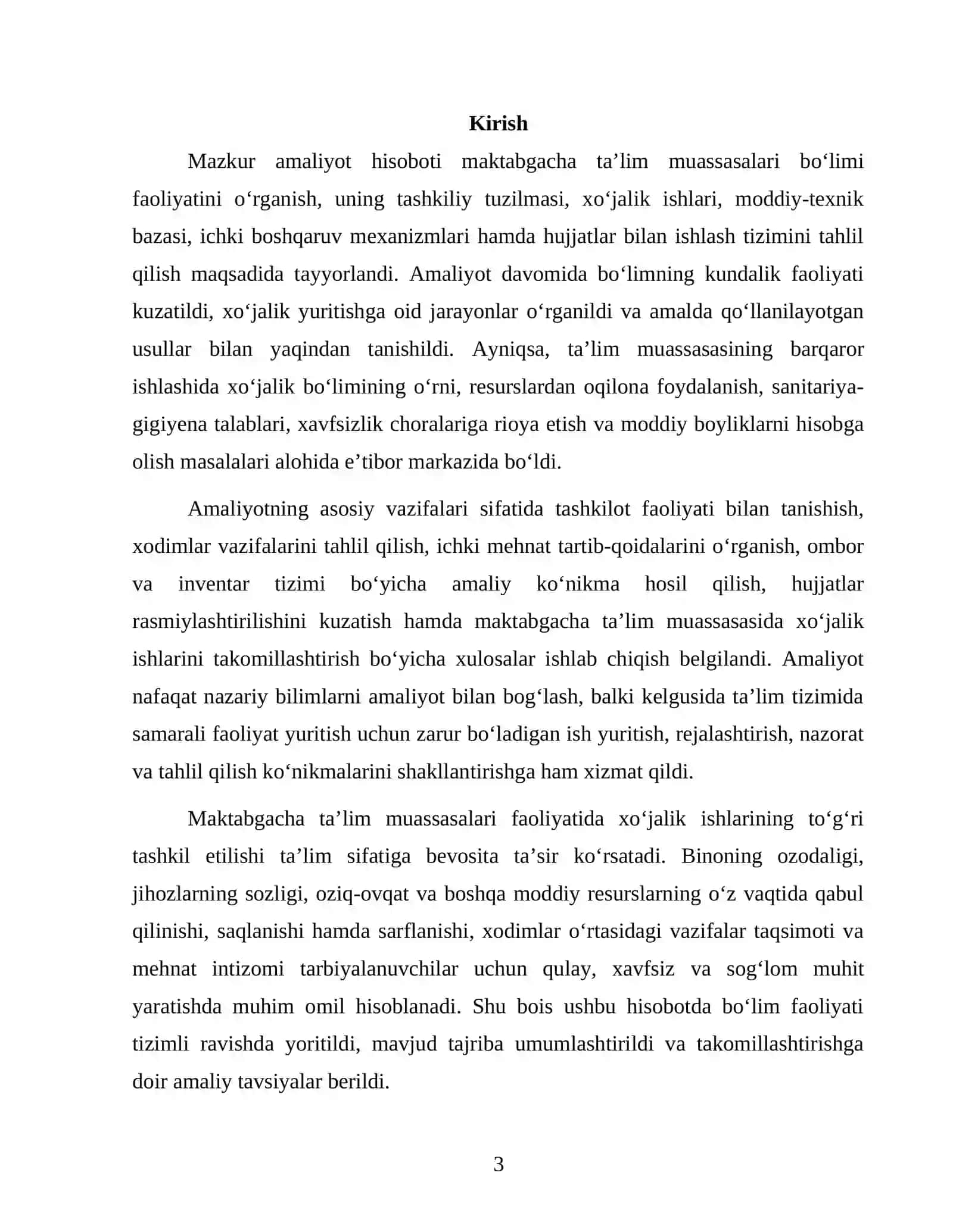 maktabgacha talim muassasalari bolimi amaliyot hisoboti. 3