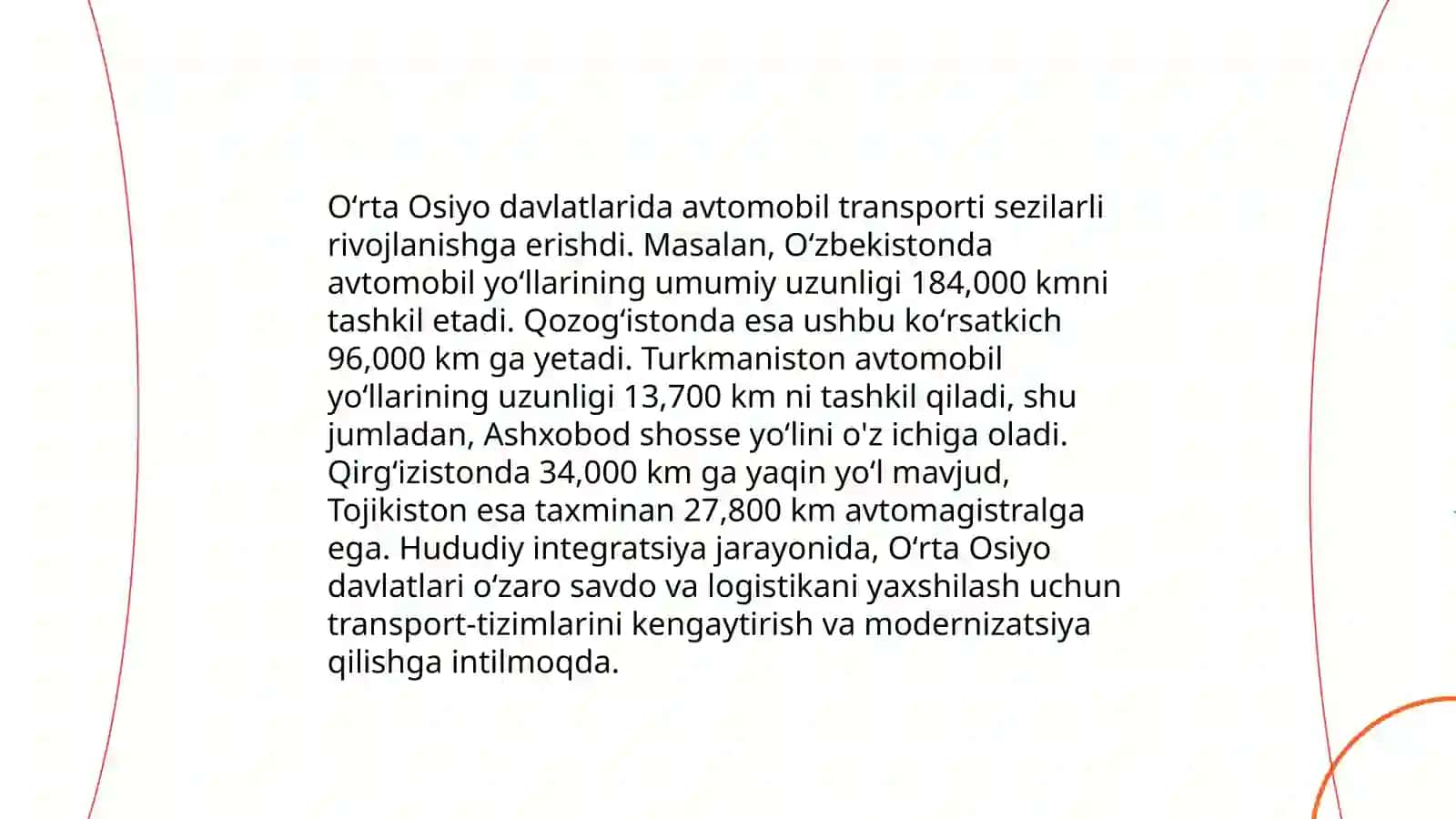 Oʻrta Osiyo davlatlari transporti 3