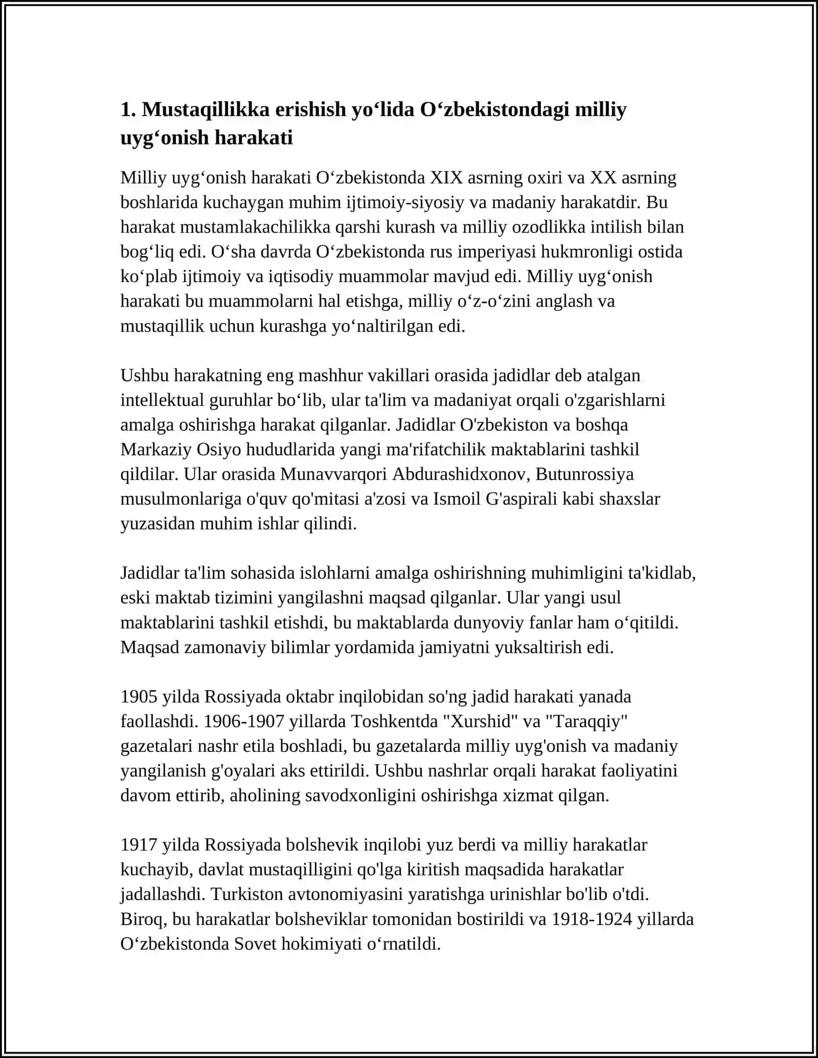 MUSTAQILLIKKA ERISHISH ARAFASIDA OʻZBEKISTONDAGI IJTIMOIY SIYOSIY JARAYONLAR 3