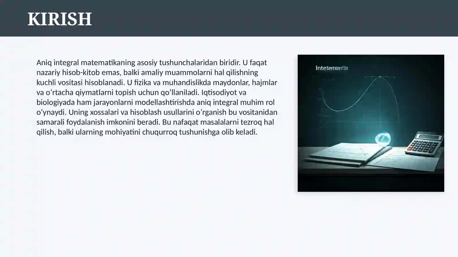 ANIQ INTEGRAL ANIQ INTEGRALNING XOSSALARI. ANIQ INTEGRALNING HISOBLASH XOSSALARI VA USULLARI 3