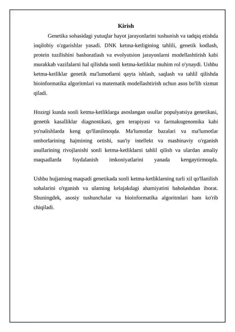 Genetikada sonli ketma-ketliklarning tatbiqlari 3