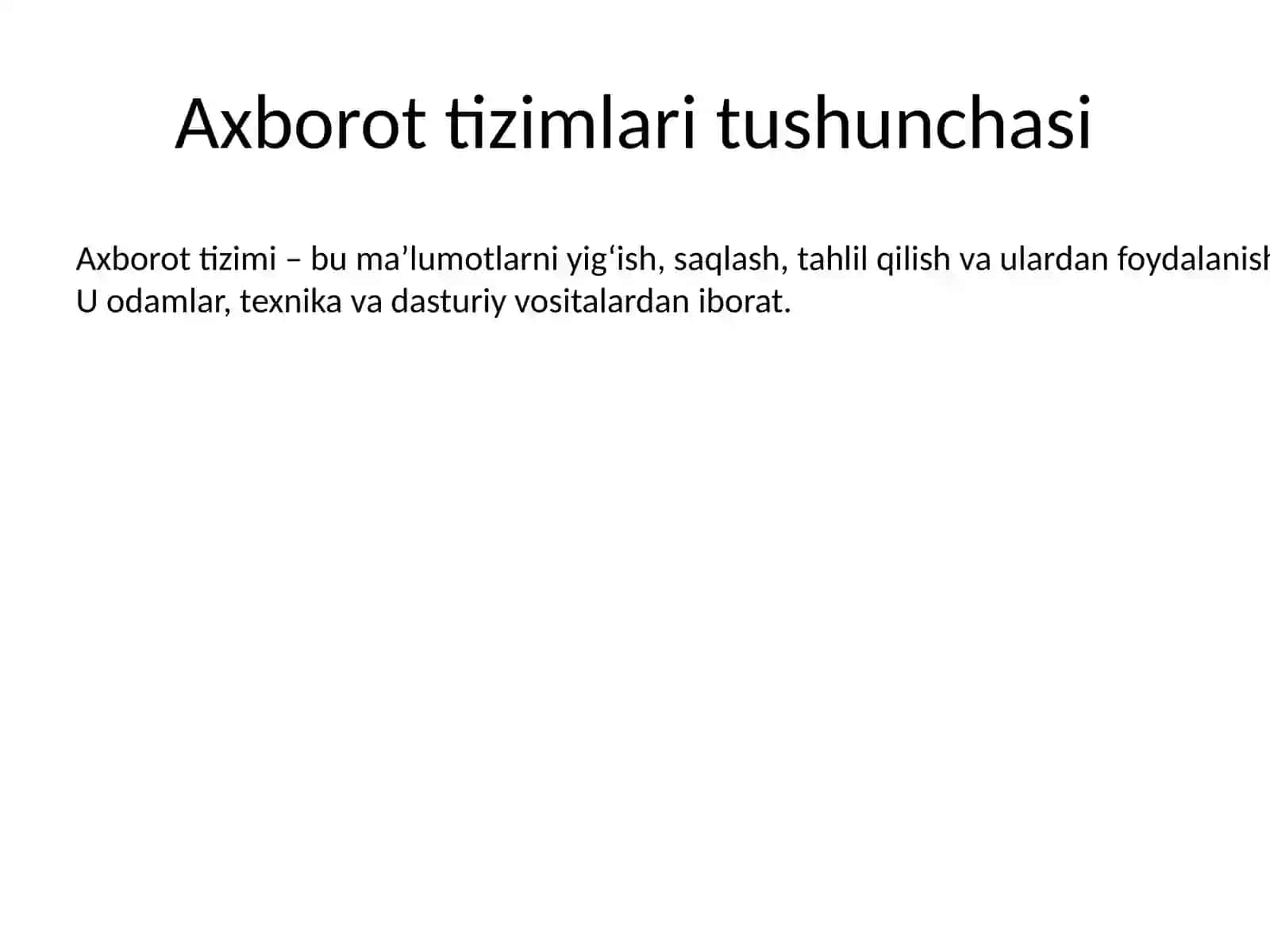 Axborot tizimlari va raqamli boshqaruv 3