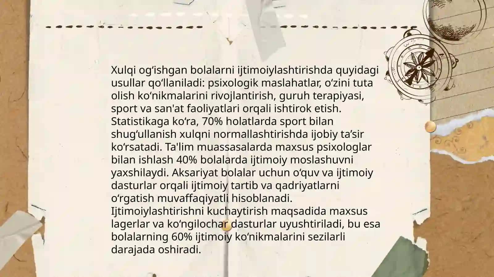 Ijtimoiylashtirishda xulqi ogʻishgan bolalar bilan ish olib borish 3