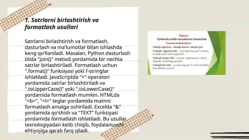 Python dasturlash tilida satrlar, kortejlar, lug'atlar, ro'yxatlar qatnashgan dasturlar 3