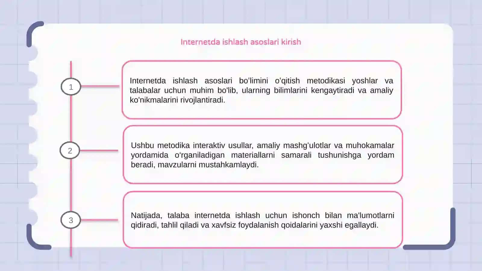Internetda ishlash asoslari boʻlimini oʻqitish metodikasi 3