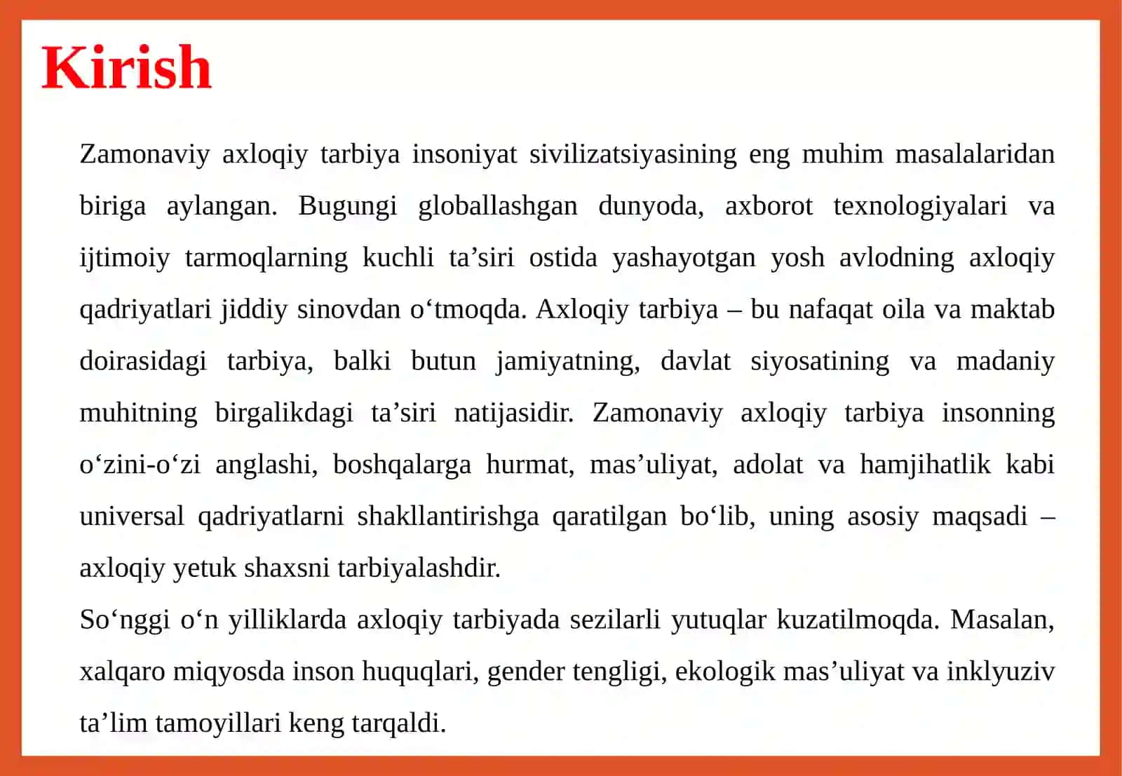 Zamonaviy axloqiy tarbiyaning yutuqlari va kamchiliklari 3