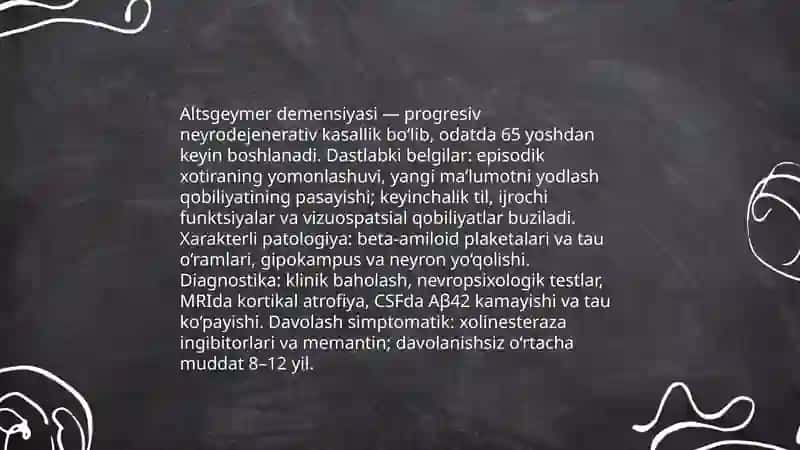 Demensiyalarning klinik shakllari 3