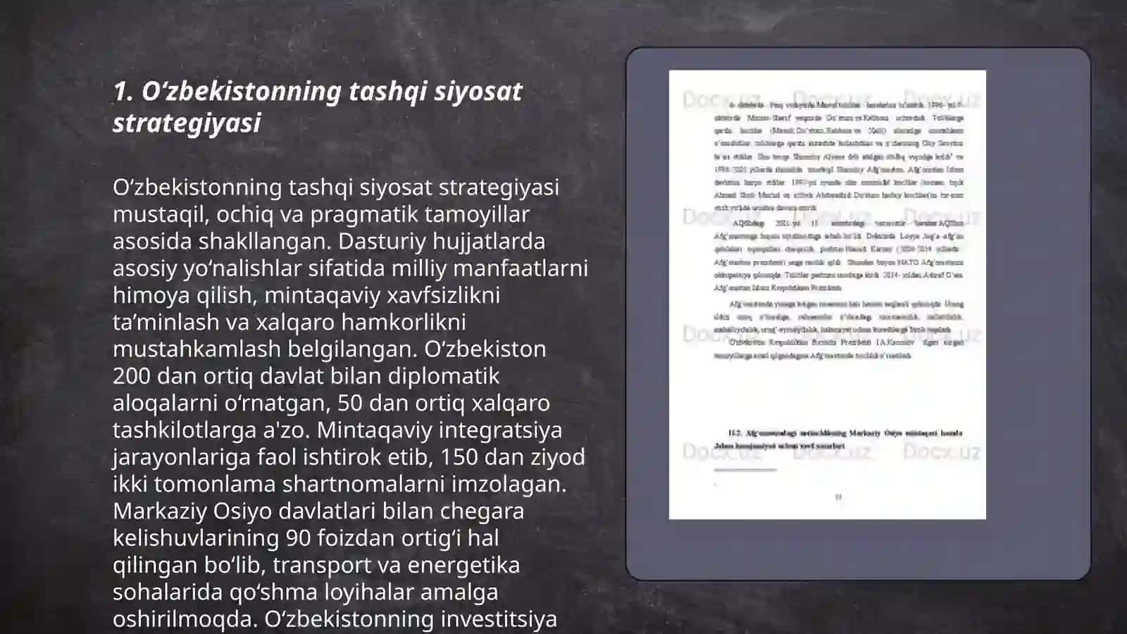 O‘zbekistonning tashqi siyosat strategiyasi 3