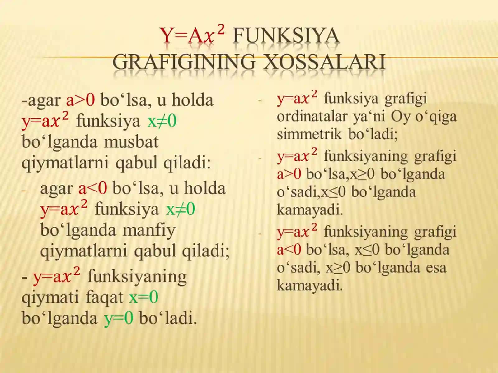 Grafiklar va Parabola 3