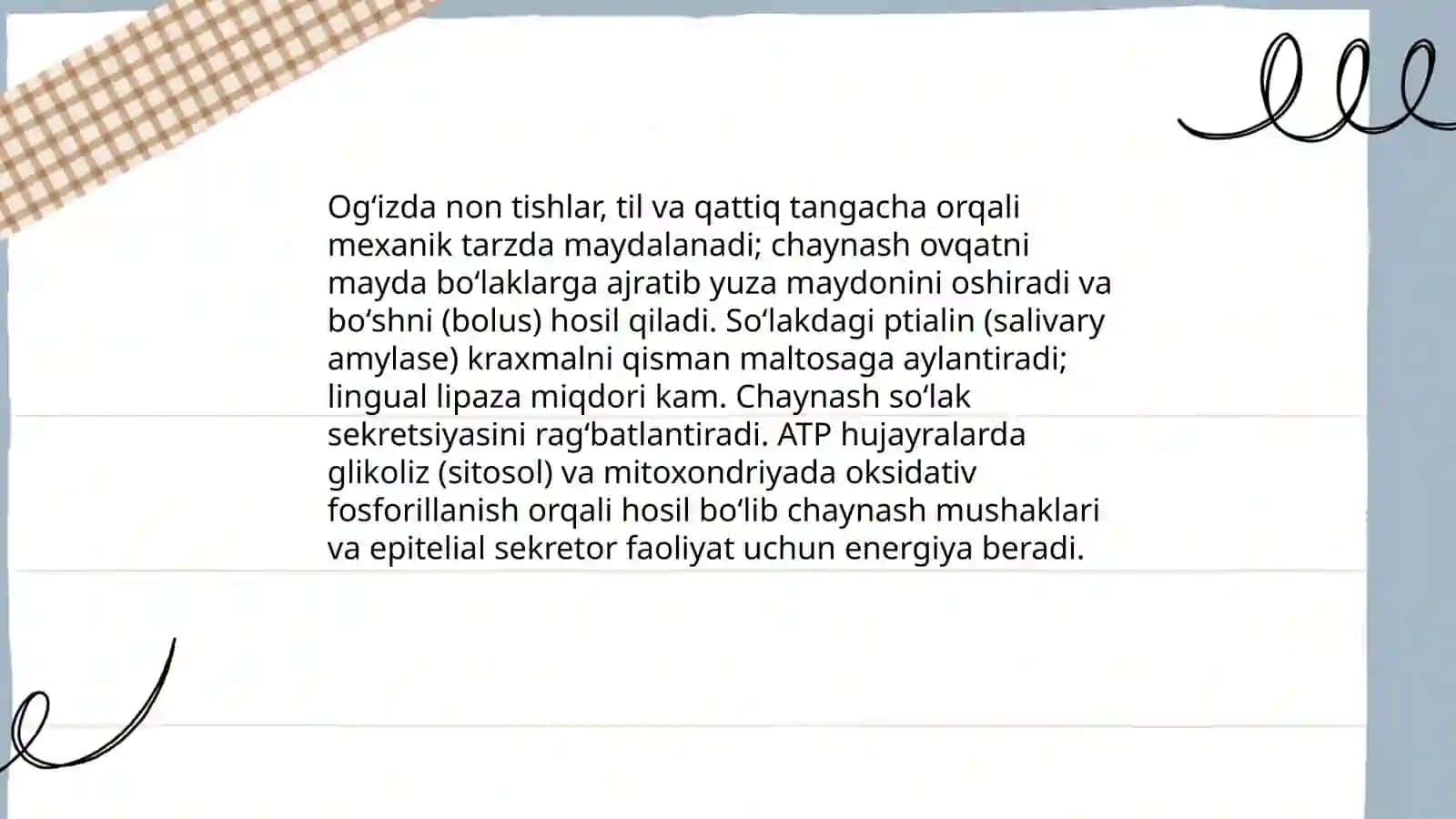 Ogʻizda nonning mexanik parchalashi va chaynash jarayoni 3