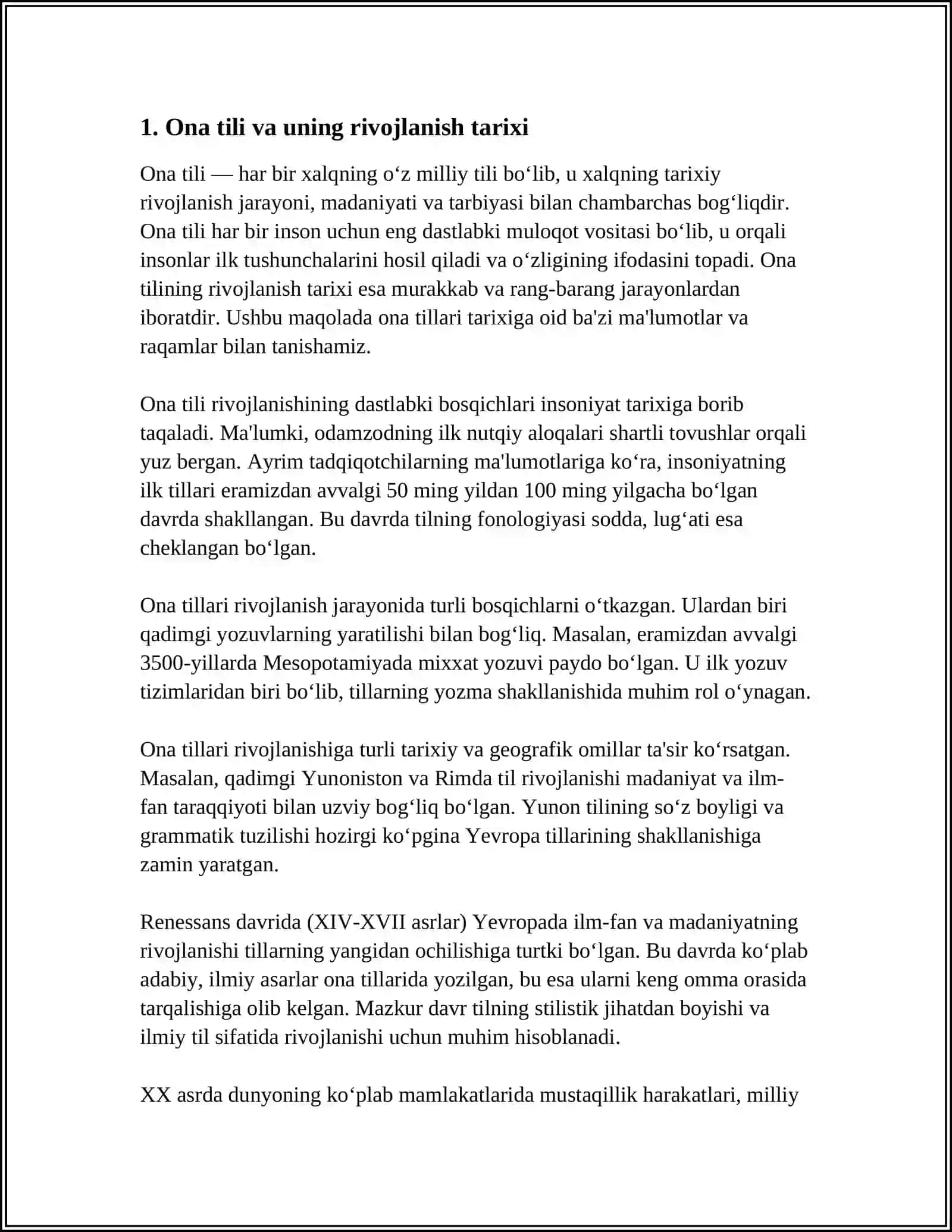 ONA TILI MILLIY TIL VA ADABIY TIL MUSTAQIL ISH 3