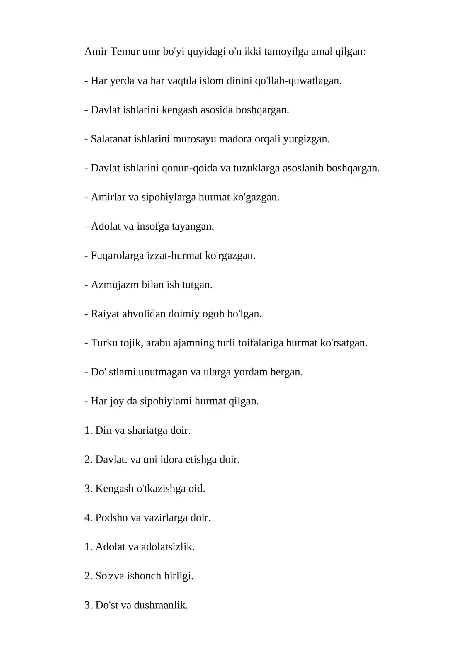 Amir Temur o'gitlarining tarbiyaviy ahamiyati 3