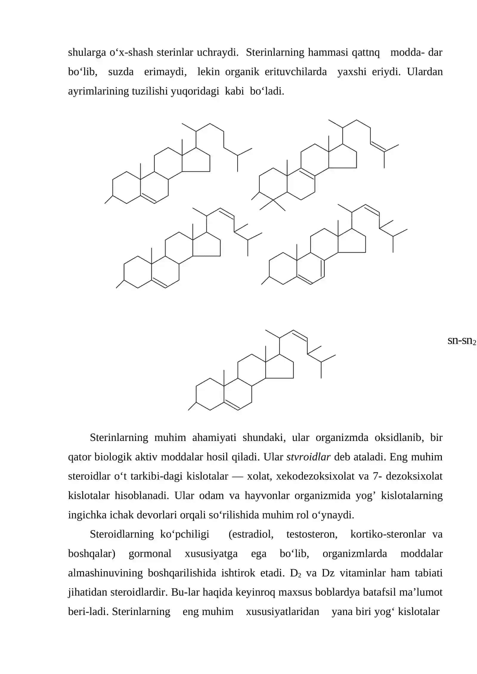 Steroidlar, steroidlarni tabiatda tarqalishi tuzilishi xossalari va ahamiyati 3