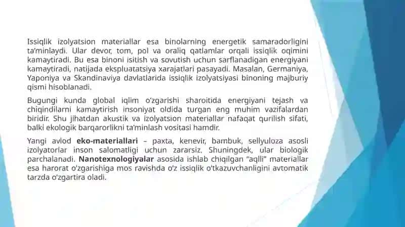 Akustik va izolyatsion materiallarini qo'llash. 3