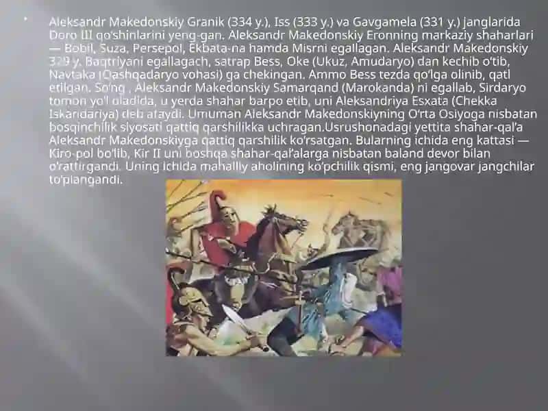 Ahamoniylar va Makedoniyali Aleksandr yurishlari 3