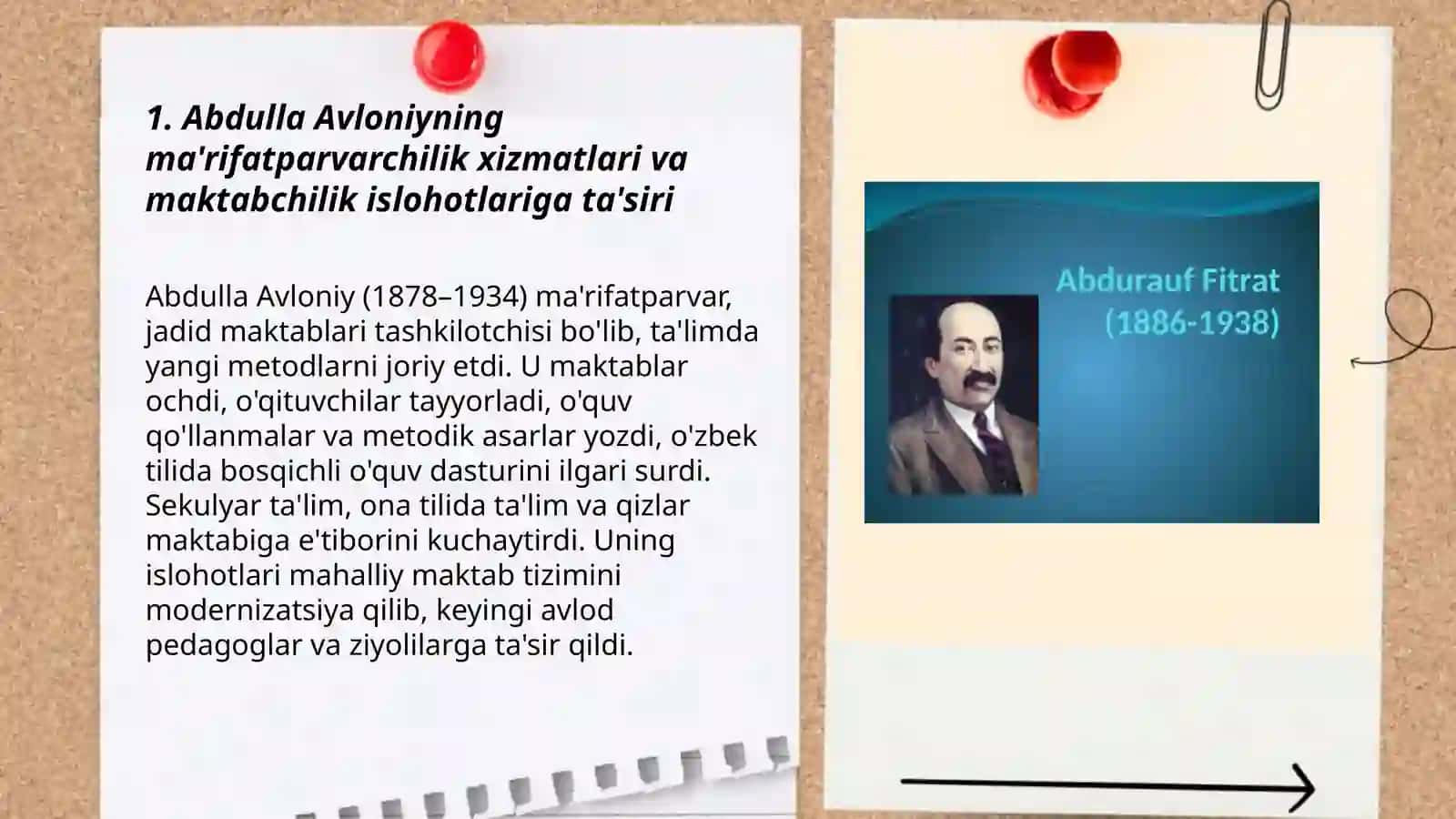 Ma'rifatparvarchilik xizmatlari A.Avloniy, A.Qodiriy, Fitrat Olimova Fotima 3