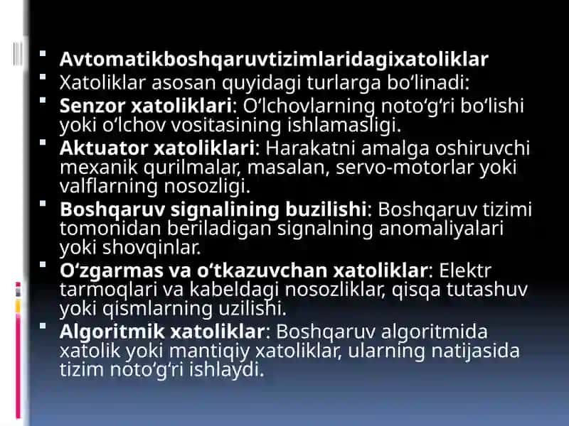AVTOMATIK BOSHQARUV TIZIMLARIDA VAQTI-VAQTI BILAN XATOLIKLARINI ANIQLASH 3