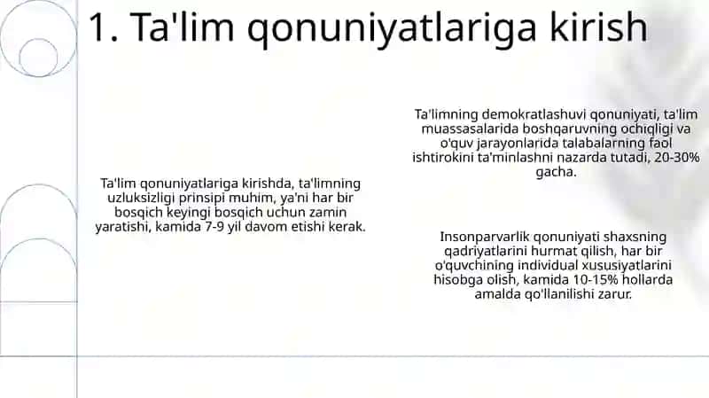 Ta'lim qonuniyatlari 3