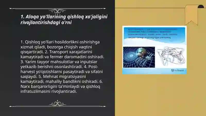 Aloqa yo'llarining iqtisodiyot tarmoqlarini rivojlantirishdagi o'rni 3